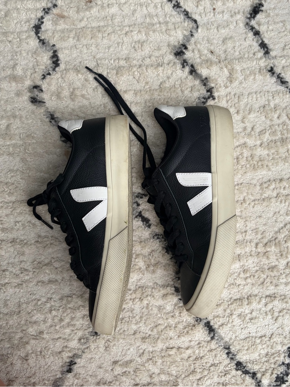 Veja Black & White Low-Top Sneakers